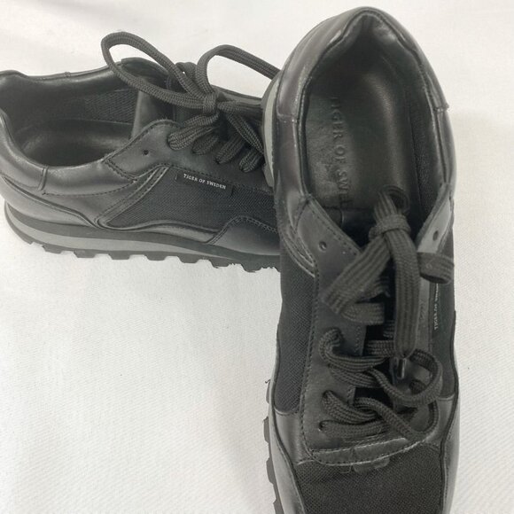 NWOT TIGER OF SWEDEN WOMEN'S BLACK LEATHER LOW TOP SNEAKERS - 10 - Picture 9 of 9